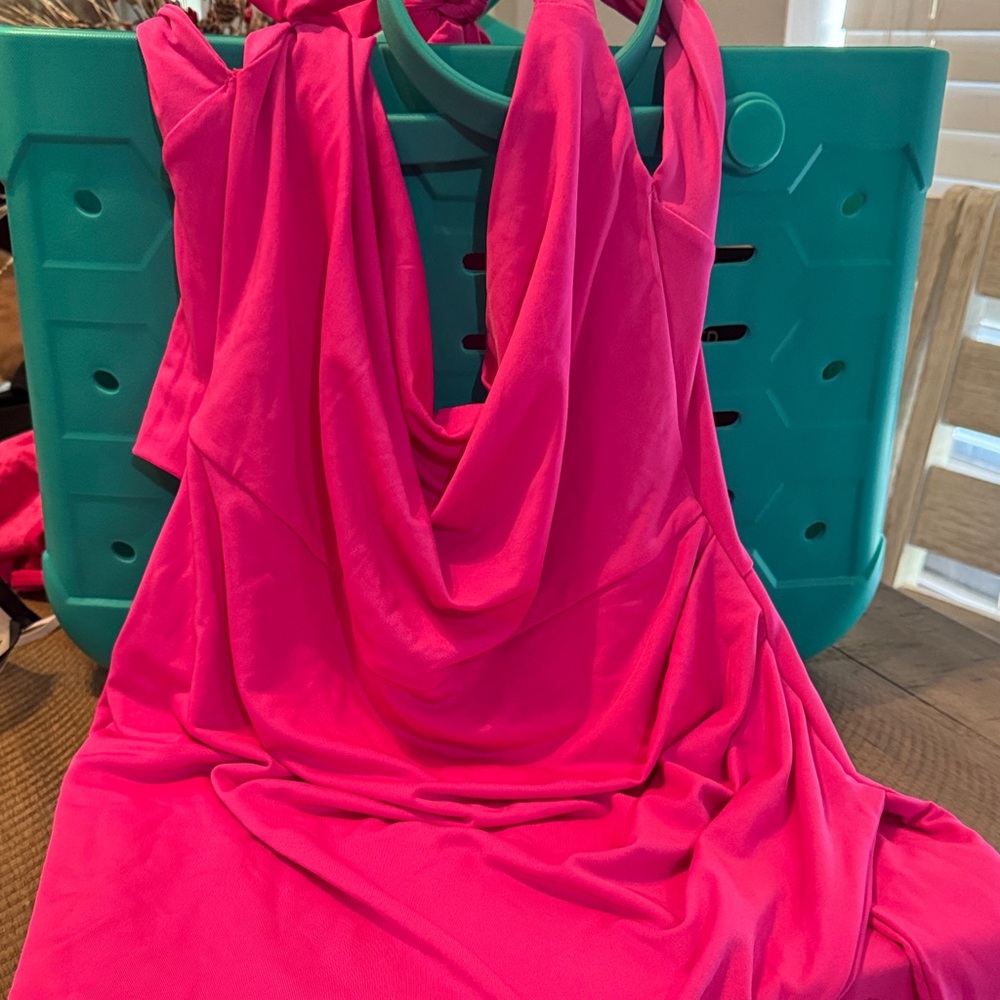 SHEIN Pink Backless Dress